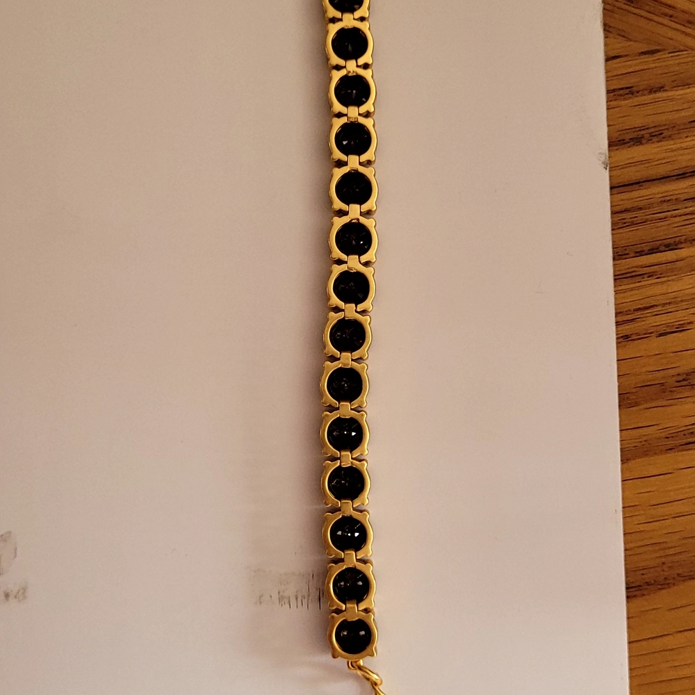 Park Lane Gold Bracelet with Black Stones - Picture 2 of 3